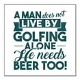 thumbnail image 1 of DistinctInk Custom Bumper Sticker - 4" x 4" Decorative Decal - White Background - Live By Golfing Alone Need Beer Too, 1 of 2