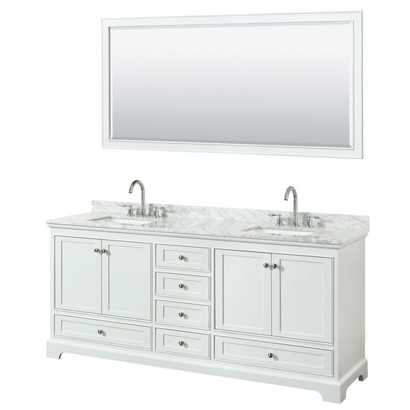 Wyndham Collection Wcs202080dcmunsm70 Deborah 80" Free Standing Double Vanity Set - White