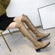 thumbnail image 4 of Minnieouse Botas hasta la rodilla para mujer, vendaje con cremallera lateral, cabeza redonda suave, suela de goma, botas altas hasta el muslo, zapatos sexis Calzado Caqui 3 Minnieouse AP013397-12, 4 of 6
