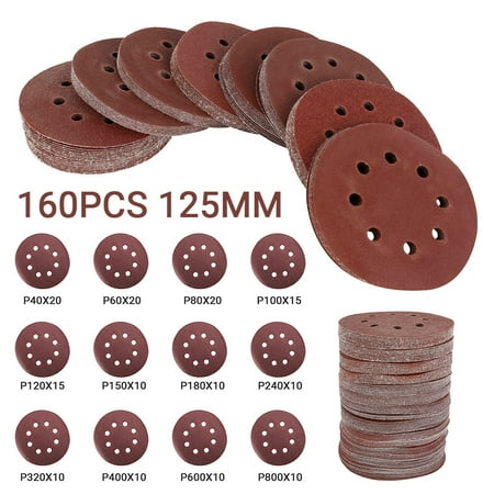 

Willkey 125Mm 5 Sanding Discs Bosch Black And Decker Orbital Sander 40 - 800 Grit C4