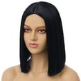 thumbnail image 3 of RightOn Black Short Wigs Straight Bob Hair Wigs for Women Middle Part Synthetic Wigs Daily Party Use, 3 of 8