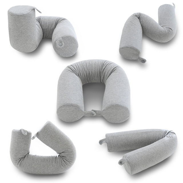 Twist Memory Foam Resekudde för Nacke, Haka, Ländrygg och Benstöd - för Resor på Flygplan, Buss, Tåg eller Hemma