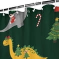 thumbnail image 3 of Dark Green Dinosaurs Christmas Pattern Shower Curtain 72"x84" ,Bathroom Decorative Shower Curtains Set with 12 Hooks,Modern Waterproof Washable Shower Curtain, 3 of 6