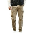 thumbnail image 2 of Puntoco Pantalones casuales largos para hombre Pantalones casuales de moda para hombre de color sólido con bolsillos con cremallera y cintura elástica largos, 2 of 5