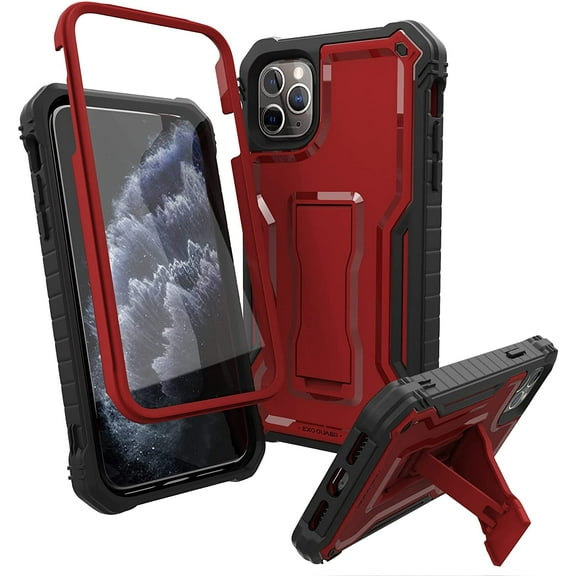 ExoGuard For iPhone 11 Pro Case, Phone Case with Screen Protector and Kickstand (Red)
