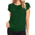thumbnail image 4 of BTDECLAR Women Tops Plus Size Crewneck Pleated Casual Elegant Sleeveless Summer Tank Tops Trendy Dressy Business Work Tunic Blouses Tops, 4 of 8