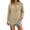 Khaki——Ideal for Gifts, variant on Oiangi Hoodie for Women Drawstring Long Sleeve Button V Neck Tops Casual Lightweight Fall Pullover Hooded White S