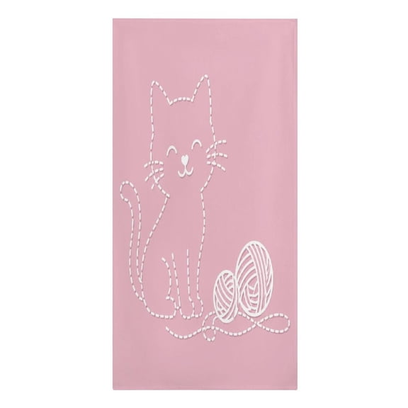 RKSupls Playful Cat Yarn Sketch Microfiber Beach Towel Absorbent Compact Towels for Swimming Pool Beach Travel Things for Vacation Essentials Adult Gift,61.4×30.3Inch