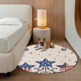 thumbnail image 3 of Independence Day Washable Round Area Rug 3 ft, American Flag Stars Beige Texture, Soft Non Slip Rugs Stain Repellent Indoor Felt Carpet for Living Dining Room Bedroom Home Office, 3 of 9