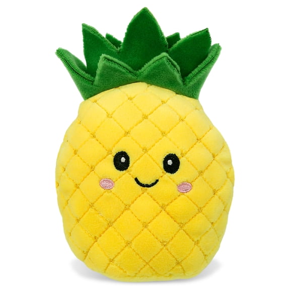 DolliBu Snug-Mooshies Pineapple Stuffed Toy – Super Squishy Cheerful Plush Fruit for Girls and Boys, Cute Small Pineapple Plush Toy for Stress Relief, Playtime, and Cuddling - 5.25 Inches