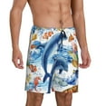 thumbnail image 2 of Naloa Marine Animals Men's Short Pajama Pants, Lounge Comfort Shorts with Elasticized Waistband and Side Pockets - X-Large, 2 of 9