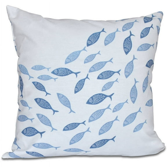 Simply Daisy 16" x 16" Escuela Animal Print Pillow, Blue