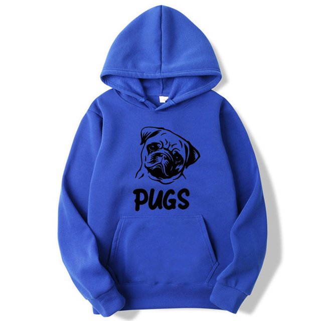 Chandail Imprimé Hip hop pug pour Hommes et Femmes (Bleu, 2TG)