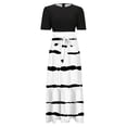 thumbnail image 5 of Summer Dresses For Women 2025 Floral Print Wrap Short Sleeve Maxi Dress Patchwork Ruffle Hem A Line Dress, 5 of 5