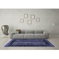 thumbnail image 3 of Ahgly Company Indoor Round Abstract Blue Modern Area Rugs, 4' Round, 3 of 4