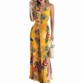 thumbnail image 2 of Women Sleeveless Jumpsuits Summer V Neck Modest Wrap Jumpsuits Yellow XL, 2 of 5