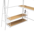 thumbnail image 7 of Twin Size Loft Bed with U Shaped Desk, Loft Metal Bed Frame with Charging Station and Storage Shelves, Safety Guard & Ladder, No Noise, No Box Spring Needed, 7 of 7