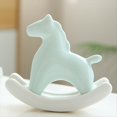 thumbnail image 2 of Estatua de Caballo Mecedora de CeráMica para el Hogar, Escultura de Arte Moderno para DecoracióN de Estantes de Mesa, Adorno de Escritorio de Estatuilla EstéTica,C, 2 of 5