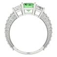 thumbnail image 4 of Clara Pucci 14K White Gold 3.61ct Green Three-Stone Ring for Women, 4 of 8