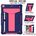 thumbnail image 2 of Dteck Screen Protector Case for Apple iPad 8th Generation 10.2" (2020),Shockproof 3-layer-protection Hybrid Rubber Hard PC Back Protective Kickstand iPad 7th Gen 10.2-inch (2019) Cover,Navy+Rose, 2 of 4