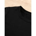 thumbnail image 3 of [Girls' Graphic Tee] Girls' Graphic T-Shirt | "In My 100 of School Era" Black with Lettering & Joyful Face Design, Casual Short Sleeve Round Neck Summer Top for Ages 4-12, Machine Was, 3 of 6