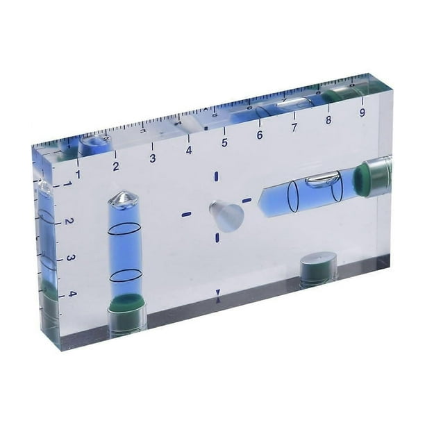 TBubble Level Transparent Spirit Level Ruler With Magnetic Base 95x51x13mm Blue 1 Piece
