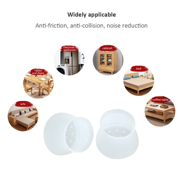 Fundas antideslizantes para patas de sillas y muebles, protectores de suelo redondos de silicona