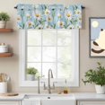 thumbnail image 2 of Blue Daisy Flower Kitchen Curtain Valances for Windows Farmhouse Short Curtains, White Farmhouse Floral Spring Rod Pocket Valance Curtain for Bedroom Cafe Living Room 42"x12", 2 of 8