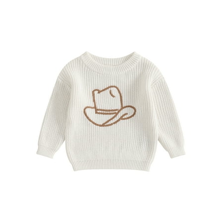 

Binshrliy Baby Boy Girl Sweater for Infant Long Sleeve Embroidered Pullover 3M 6M 9M 12M 18M 24M 3T Toddler Warm Jumpers Tops Fall Winter Warm Knitwear