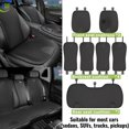 thumbnail image 1 of Car Seat Cushion Set( Front&Rear&Backrest Seat Cushion), With Ice Silk Touch, Lightweight And Breathable, Moisture-wicking And Sweat-absorbing, Suitable For Most Car Seats, All-Season, Black, 1 of 17