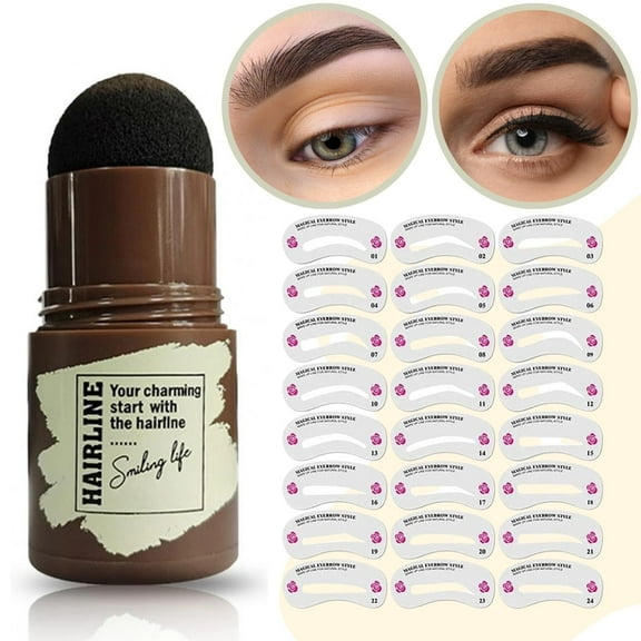 Kit Modelado Sellos Cejas Maquillaje 24 Plantillas Sombra