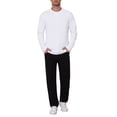 thumbnail image 2 of INSPIRE CHIC Men's Long Sleeve T-Shirt Crew Neck Solid Color Relaxed Fit Casual Tee 2XL White, 2 of 6