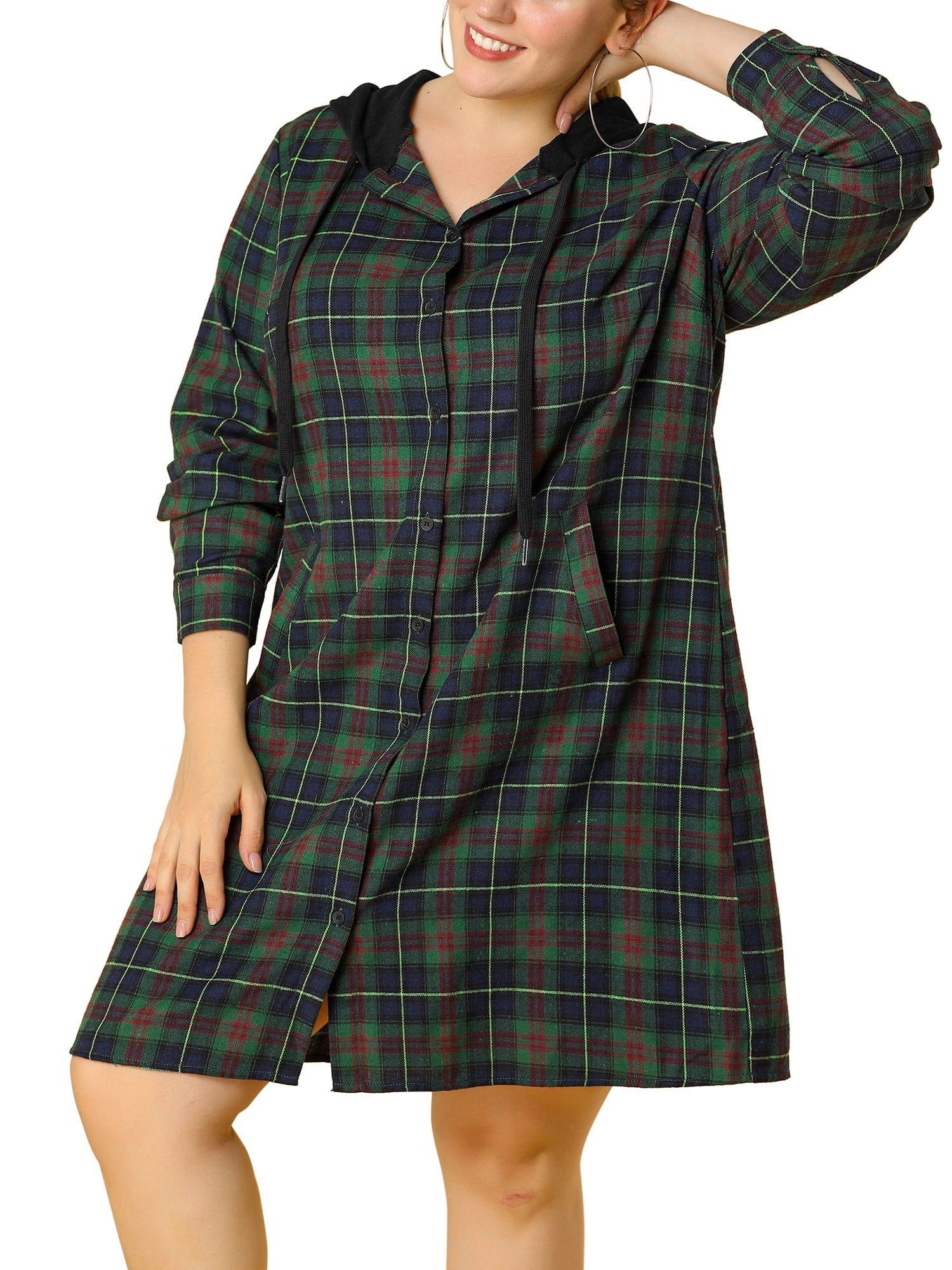 plaid hoodie dress