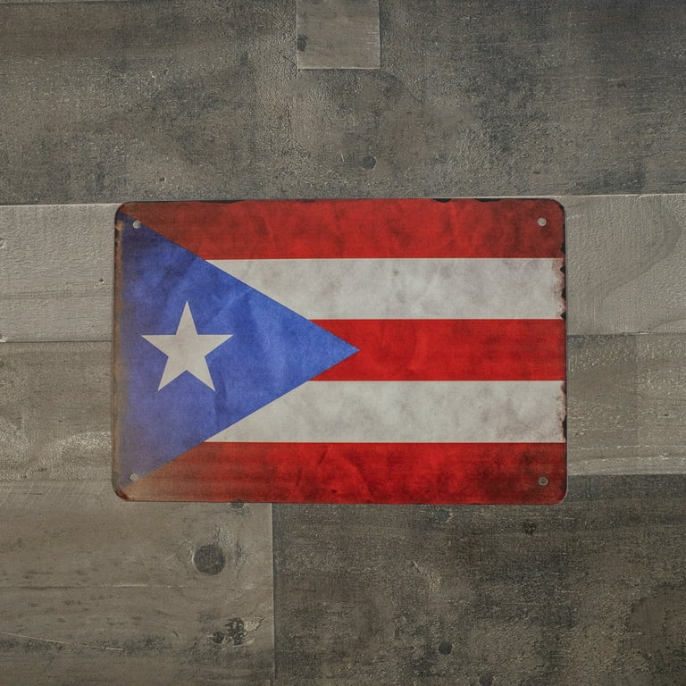 Retro Tin Puerto Rico Rican Country Flag 8x12 Wall Sign PR Man Cave Home Decor Retro Tin Puerto Rico Rican Country Flag 8x12 Wall Sign PR Man Cave Home Decor