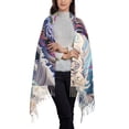 thumbnail image 3 of Cauagu Psychedelic Shark Artwork Print Women Wrap Shawl tassels Scarves Retro Scarf 77.6"X28.3", 3 of 8