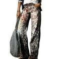 thumbnail image 4 of yunLCZ Womens Dress Pants Women's Flare Wide Leg High Waisted Casual Vintage Floral Print Pants Casual Colorful Trouser Office Slacks, 4 of 4