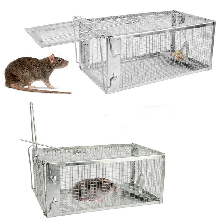 Gustave Rat Trap Cage Small Live Animal Pest Rodent Mouse Control Bait Catch, Pest Trap Cage, Mouse Trap, Humane Live Cage Rat Mouse Trap -11*5.5*4.3