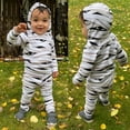 thumbnail image 2 of Mercatoo Toddler Baby Boys Girls Clothes Set Halloween Striped Hooded Shirt Tops and Pants 2Pcs 𝐈𝐧fant Outfits Set, 2 of 9