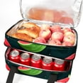thumbnail image 5 of Watermelon Double Layered Insulated Refrigerated Lunch Bag with Two Compartments, Large Capacity, and Handheld Carry - 7.1x11.4x16.1 Inches, 5 of 6