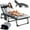 Lounge Cot(Black)with mattress(Dark Gray), variant on MOPHOTO Folding Chaise Lounge Chair,Portable Folding Camping Cot with Mattress,75"x26.8" Wide Multi-Position,Oversized Folding Bed Sleep Cot for Outdoor,Home,Office