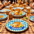 thumbnail image 4 of Oktoberfest 9 Inch Paper Plates 16 Pack Bavarian Plaid Design for Main Course Barbecue, Disposable Eco Friendly Tableware, Outdoor Party Gift, 4 of 6