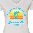 thumbnail image 4 of Inktastic Summer Enjoy the Sunshine Jacksonville Florida in Blue Women's V-Neck T-Shirt, 4 of 5
