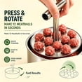 thumbnail image 5 of Stainless Steel Meatball Maker Tool, Meatball Press, Manual Push Press Meat Tenderiser Making Mould, Easy Release Meatball Mold Press, Kitchen Gadget for Uniform Meatball Shaping(12 holes*2), 5 of 8