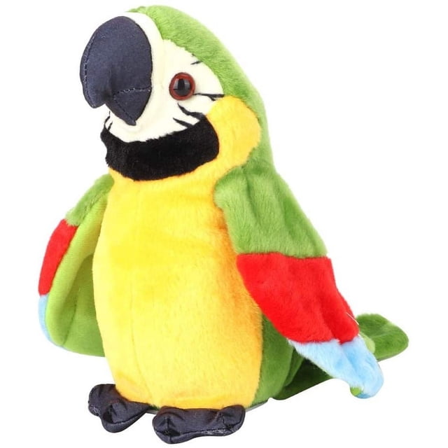 Loro parlante, juguete eléctrico de loro de peluche que habla, repitiendo lo que eres Dibujos animados-Grabación linda Educación temprana Ormromra MZQ-0932-3