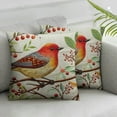 thumbnail image 3 of Acheng  Throw Pillow Covers Home Decorative Cushion Colorful Spring Animal Retro Flying Red Bird with Flowers Pillow Cases Square Pillocases for Outdoor Bed Sofa,Set of 2 White 20x20in, 3 of 7