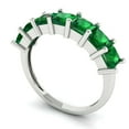 thumbnail image 2 of 1.75 ctw Wedding Band for Women - 18K White Gold Simulated Emerald Stackable Eternity Ring, 2 of 6
