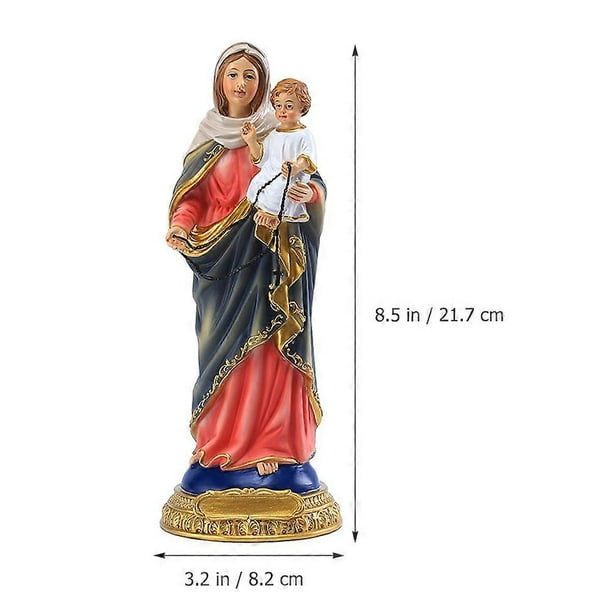 Religious Decor Virgin Mary Statue Garden Multi Resin Desktop Ornament Handmade Craftsmanship 1Pack