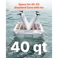 thumbnail image 4 of VEVOR Floating Cooler, 40 QT Floating Ice Chest with Dry Storage & Tow Rope, Premium LLDPE Amphibious Drink Cooler for Water & Land, Cruise Smoothly Stable on Lake, River, Pool, Beach, Kayak, White, 4 of 9