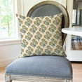 thumbnail image 3 of Block Print Throw Pillow Covers 18x18 Inch Set of 2 Green and Orange Vintage Floral Boho Outdoor Farmhouse Fall Decorations Decorative Throw Pillows Cases for Home Living Room Couch Decor, 3 of 6