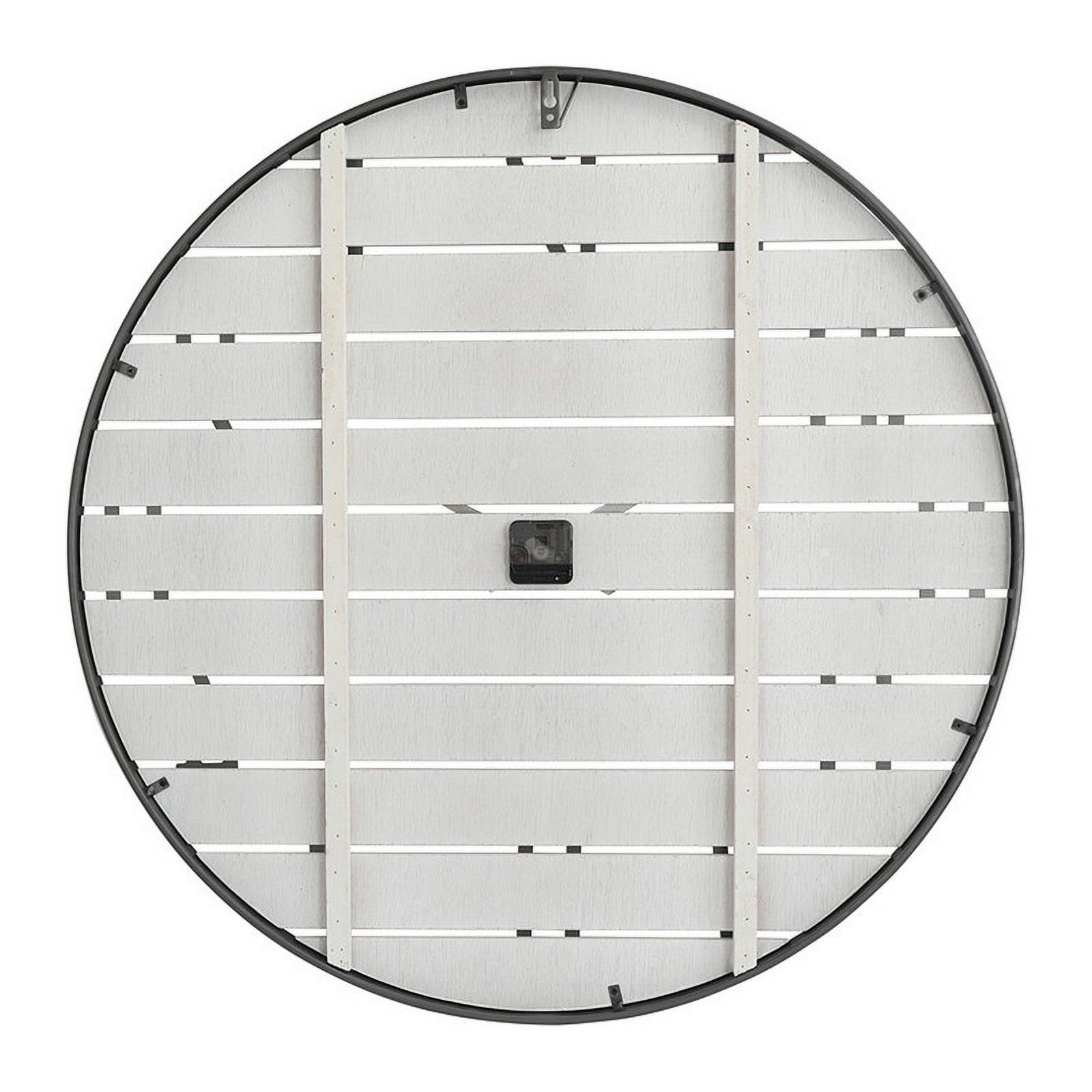 Adelina White Round Wood Farmhouse Wall Clock